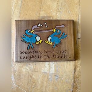 Wooden Engraved Birds and Worm wall sign from Ewing, MO
